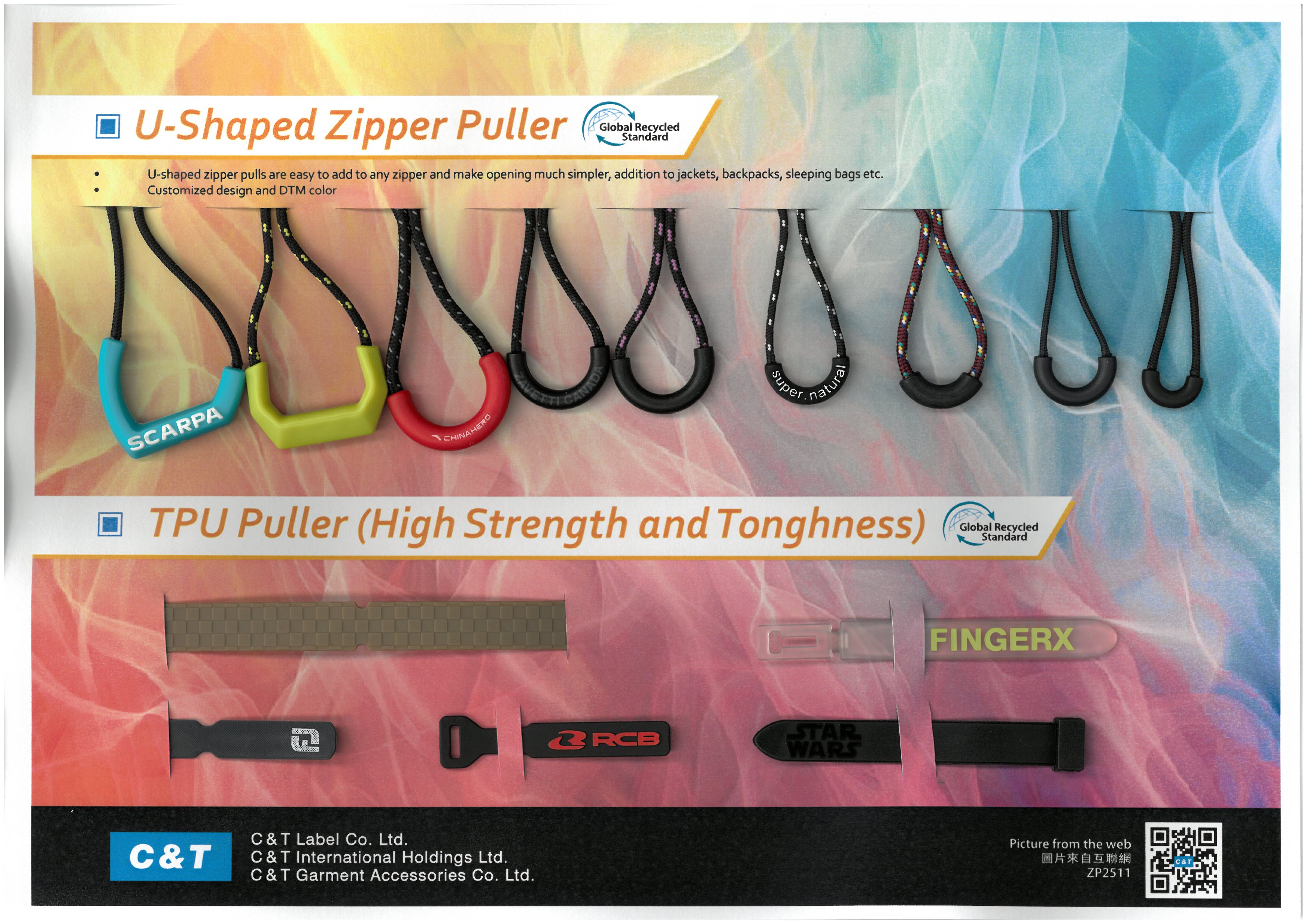 ZP2511 U-Shaped Zipper Puller / TPU Puller (High Strength and Tonghness)